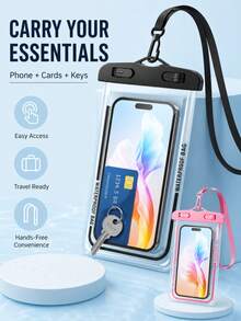 Waterproof Underwater Phone Pouch With Lanyard, Transparent Dry Bag Phone Case, Suitable For Beach, Swimming, Fits Up To 7-Inch Phones - Multicolor - View 6