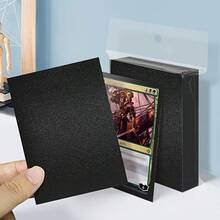 1000pcs/500pcs/100pcs 66x91mm Opaque Card Sleeves, Double-Sided Orange Textured Game Card Protectors, Easy To Shuffle, Tear-Resistant, Suitable For MTG, TCG, Sports Cards, Game Cards, Black - Black - View 3