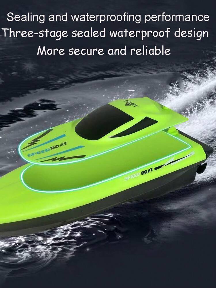 Weslery RC Barco Juguetes para Niños Niñas, 2.4GHZ Recargable Control Remoto Lancha Motora con Agua Rociada/Luz Doble Hélice Control Remoto Submarino Piscina Juguetes para Niño Adulto Piscina (Green