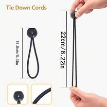 12/18/24/33/40Pcs Black Ball Head Elastic Bungee Cords, Outdoor Tent Elastic Ropes, Rain Canopy Awning Fixed Ball Rubber Bands, Luggage Cargo Binding Straps, Table Chair Tarp Sunshade Net Universal Buckle Elastic Ropes - Black - View 13
