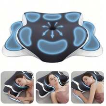 2PCS Adjustable Height Memory Foam Butterfly Neck Pillow, C-Shaped/Dual Height Adjustable, Shoulder And Neck Pillow, Comes With Transparent Cover, Neck Support - Suitable For Side, Back And Stomach Sleepers, Comfortable Sleep, Travel And Home Use, Machine Washable - One Size Fits All - View 4