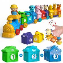12 Months 2-3 Years Old Children Colorful Sorting Learning Toy, Montessori Christmas Gift Stocking Filler, Counting Matching Sorting Learning Farm Train, Includes 9 Farm Animals, Birthday Gift For Boys And Girls - Multicolor - View 4