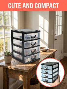 4-Layer Drawer Storage Box, Jewelry Box, Desktop Organizer, Suitable For Hair Accessories, Earrings And Other Small Items, Office Storage Box, Jewelry Organizer, Drawer Cosmetic Storage Box, Autumn Bedroom Decor, Drawer Organizer, Desktop Storage - Multicolor - View 7