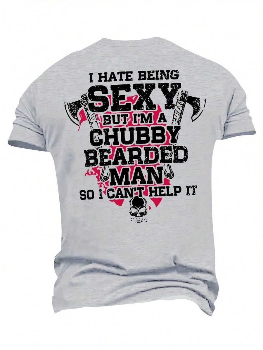 Men's Plus Size T-Shirt With Hammer Skull Pattern - Gray - View 1