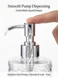 Dispenser Sabun Mandi Hotel 500ML, Botol Kosong Isi Ulang untuk Sabun Mandi & Sampo, Dispenser Sabun Kamar Mandi - Pola spiral transparan - View 8
