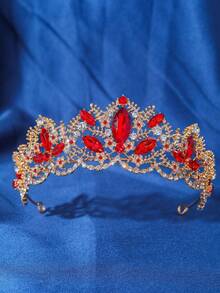 1pc Women's Elegant Baroque Crystal Crown, Bridal Wedding Headpiece, Embellished With Rhinestones - Fashionable Zinc Alloy Headpiece, Suitable For Weddings, Proms And Birthdays - Multicolor - View 10