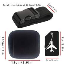 3pcs Silicone Luggage Tags, Luggage Handle Anti-Slip Covers, Travel Suitcase Identification Tags, Travel Bag Straps, Wear-Resistant Luggage Tie Set, Travel Essentials - Multicolor - View 5