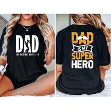 Dad Is A Superhero T Shirt:Original Design And My Hero Pattern T Shirt - Black - View 1