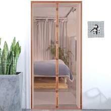 2025¡Esencial para prevenir mosquitos! 1 Set de Cortina de Malla Blanda Magnética para Puertas - ¡Protección Anti - Mosquitos y Moscas Absoluta! Instalación Super Fácil, Diseño Auto - adhesivo, Bordado encriptado - ¡Apto para Todas las Estaciones! - Marrón - Ver 9