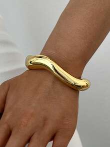 3/1 buah Gelang Cincin Terbuka Wanita Gaya Kasual Minimalis Vintage Berbentuk Gelombang, Bahan Akrilik & CCB, Warna Hijau, Cocok untuk Pemakaian Sehari-hari, Dapat Ditumpuk, Hadiah Sempurna untuk Liburan - Hijau - View 7