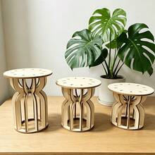 1pc Wooden Shaped Planter Stand, Desktop Greenery Plant Holder, Nordic Style Succulent Display Rack, Suitable For Home, Office, Cafe, Flower Shop Decoration, Ideal Housewarming, Birthday, Graduation Gift For Greenery And Flower Lovers - A - View 6