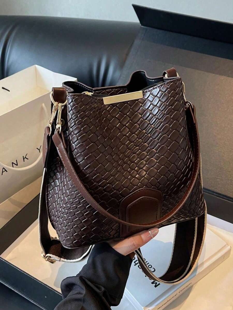 gante y casual, versátil, con estampado de leopardo de PU, bolso de hombro clásico retro de alta calidad con correa ancha, bolso cruzado adecuado para el trabajo, citas, compras y uso diario - Colores Pastel - Ver 1