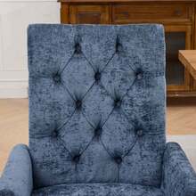 69 Cm Dining Chairs In Chenille For Kitchen And Dining Room - 藍色 - 查看 10
