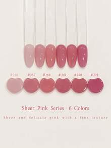 XEIJAYI 6 Colors 15ml Pink Gel Nail Polish Set, UV LED Soak-Off Nail Gel, Semi-Permanent, DIY Salon-Grade Nail Gel - Multicolor - View 6