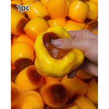 Non-Rebounding/Slow-Rising Caramel Pudding Stress Ball, Soft & Crunchy Bead-Filled Sticky Silicone Squeeze Toy, Handmade Fidget Toy For Adults Anxiety Relief And Party, Squishy Toys - Multicolor - View 12