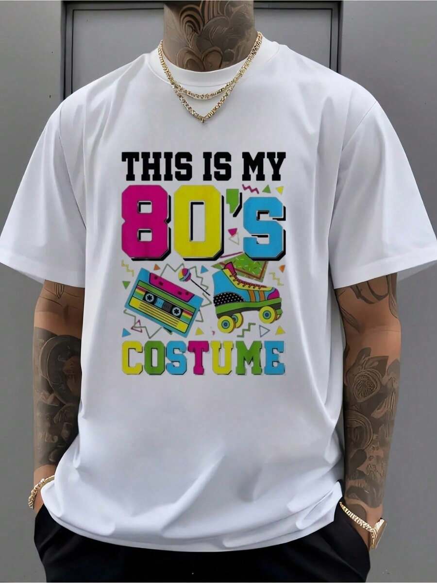 80s Retro Vintage T-Shirt In Soft Polyester And Cotton, Skin-Friendly, Slim Fit, Casual, Durable, And Simple. Summer Tops. - White - View 1