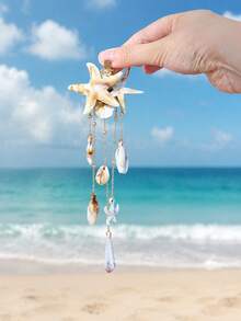 Bohemian Faux Starfish Shell Tassel Hair Clip, Beach Vacation Ethereal Side Clip, Atmospheric Hair Accessory, Niche Design Ocean Style Women's Side Alligator Hair Clip - Multicolor - View 2