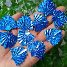 100pcs 35X37mm DIY Large Fan-Shaped Iridescent Sequins Pendant Sequins Clothing Headwear Handmade Beading Additions - Sector - View 4