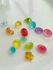 1pc Cute Hard Candy Juice Gummy Bear Candy Banana Grape Fruit Ice Cream 3D Nail Art Decoration Silicone Mold - Clear - View 2
