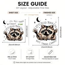 Pegatina de Mapache Humorística para Cubo de Basura, Calcomanía de Vinilo Impermeable para Cocina, Decoración con Frase Divertida Despegable y Adhesiva, Calcomanía Removible para Cubo de Basura de Cocina, Garaje, Patio - Pegatinas de mapaches para el cubo de basura - Ver 8