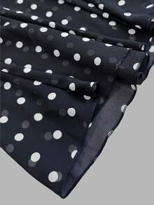 Rok A-Line Chiffon Wanita Warna Hitam & Putih Kontras dengan Rumbai dan Hem Asimetris, Gaya Kasual, Kencan, Pertemuan Sosial Ringan, Gaya Elegan Prancis - Hitam dan Putih - View 7