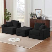 259.5 Cm Sofa In Foam+Spring For Home Use - Black - View 5