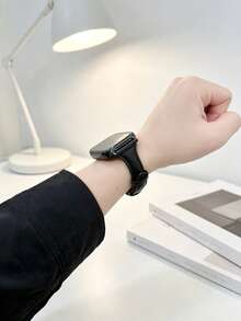 1pc Women's Fashion Leather Smart Watch Band, Compatible With Redmi Watch 5 Lite/Active, Compatible With Redmi Watch 6, Compatible With Redmi Watch 5/4, Slim Waist Strap Bracelet Wristband Accessory, Compatible With Xiaomi Band 8pro/9pro - Black - View 3