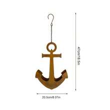 1 Vintage Distressed Anchor Chain Hanging Planter, Rusted Wrought Iron Nautical Style Hanging Basket, Suitable For Windowsill, Balcony, Or Wall Decoration. - Anchor-shaped Flower Pot - View 2