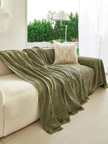 1 buah Sarung Sofa Chenille Gaya Bohemian, Tahan Debu, Tahan Noda, Tidak Luntur, Melindungi Sofa dari Cakar Kucing, Dapat Dicuci dengan Mesin, Selimut Sofa Satu Potong Universal untuk Semua Musim - Hijau - View 10