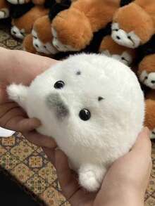 1pc Cute Grey Seal Plush Doll, Soft Stuffed Animal Doll, Desktop Decor, Home Decor, Car Decor, Stress Relief Doll, Holiday Gift - Multicolor - View 6