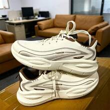 New Fashion Sports Shoes For Men - Round Toe Lace-Up Design, Thickened Durable Sole - Suitable For Daily Wear And Outdoor Activities, Road Running Shoes - Beige - View 9