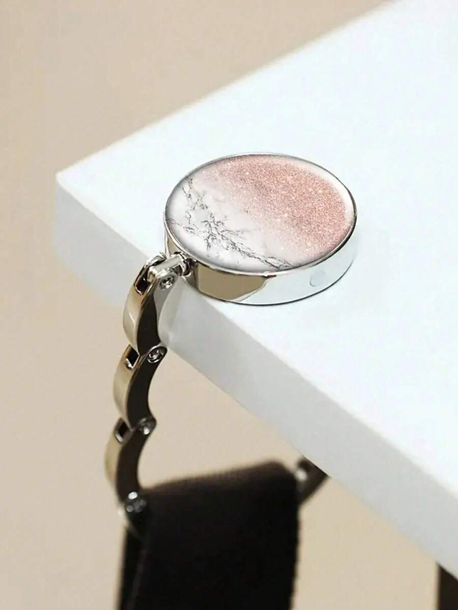 1 pieza Gancho con patrón de flor de cerezo, gancho plegable impreso exquisito, adecuado para ropa, bolsos y escritorio - Rosa - Ver 1