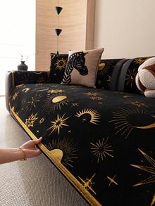 1pc Sun Moon Star Jacquard Sofa Cover, Skin-Friendly Chenille Non-Slip Couch Protector, Pet-Friendly Anti-Scratch Sofa Slipcover, All-Season Washable Furniture Cover For Living Room - Multiple Styles - View 9