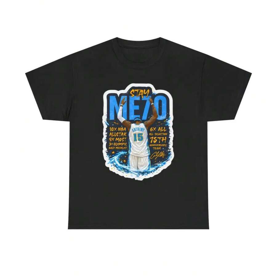 Camiseta de Carmelo Anthony Denver, Camiseta Autografiada por un Fanático del Legacy | Camiseta de Jugador de Baloncesto - Negro - Ver 1