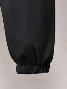 Vihyde Set Olahraga Kasual untuk Anak Laki-Laki Usia Remaja: Kaos Lengan Panjang Bergambar Huruf dan Celana Jogger - Hitam - View 9