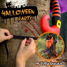 Large Crashing Witch Halloween Decor, Halloween Decorations Outdoor Tree Hugging Witch Props Ornaments, Hanging Into Tree/Porch Pole/Door/Yard, Outside Garden Funny Witches Crashed - Multicolor - View 4