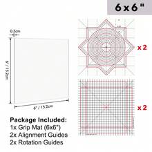 Photopolymer Grip Mat With Printed Guides,Multi-Use Non-Slip Sticky Mats Fit In Stamp Positioning Tool - Set - View 3