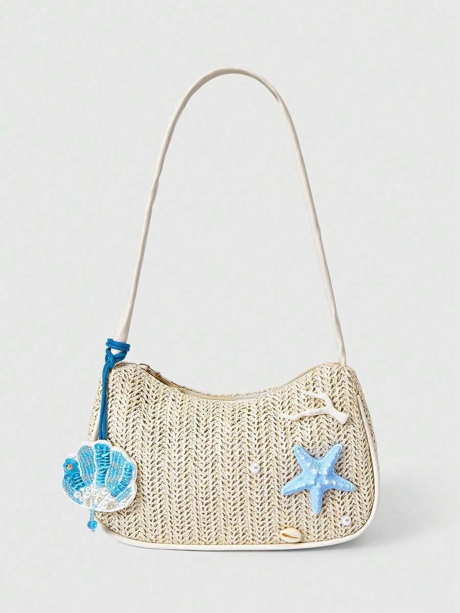 Bolsos Elegantes para Mujer, Estilosos y Versátiles - albaricoque en bolsa de paja - Ver 1