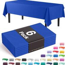 Taplak Meja Plastik Sekali Pakai Warna Biru Tua Polos (1/3/6/12 Pack) - Ukuran 54 Inci x 108 Inci - Untuk Pesta dan Piknik, Cocok untuk Pernikahan, Natal, Thanksgiving, Halloween - Royal Blue - View 9