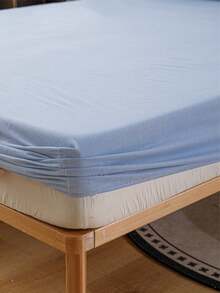 Camel Color Brushed Skin-Friendly Soft Comfortable 3 PiecesBed Sheet Set - Baby Blue - View 5