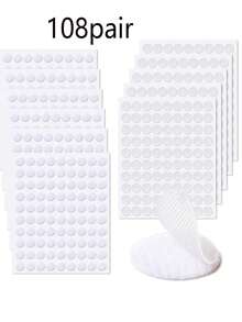 216pcs/108pairs Strong Adhesive Round Nylon Dots, Self-Adhesive Hook And Loop Dots With Waterproof Adhesive Tape, Perfect For Classroom, Office, Home - A - View 14