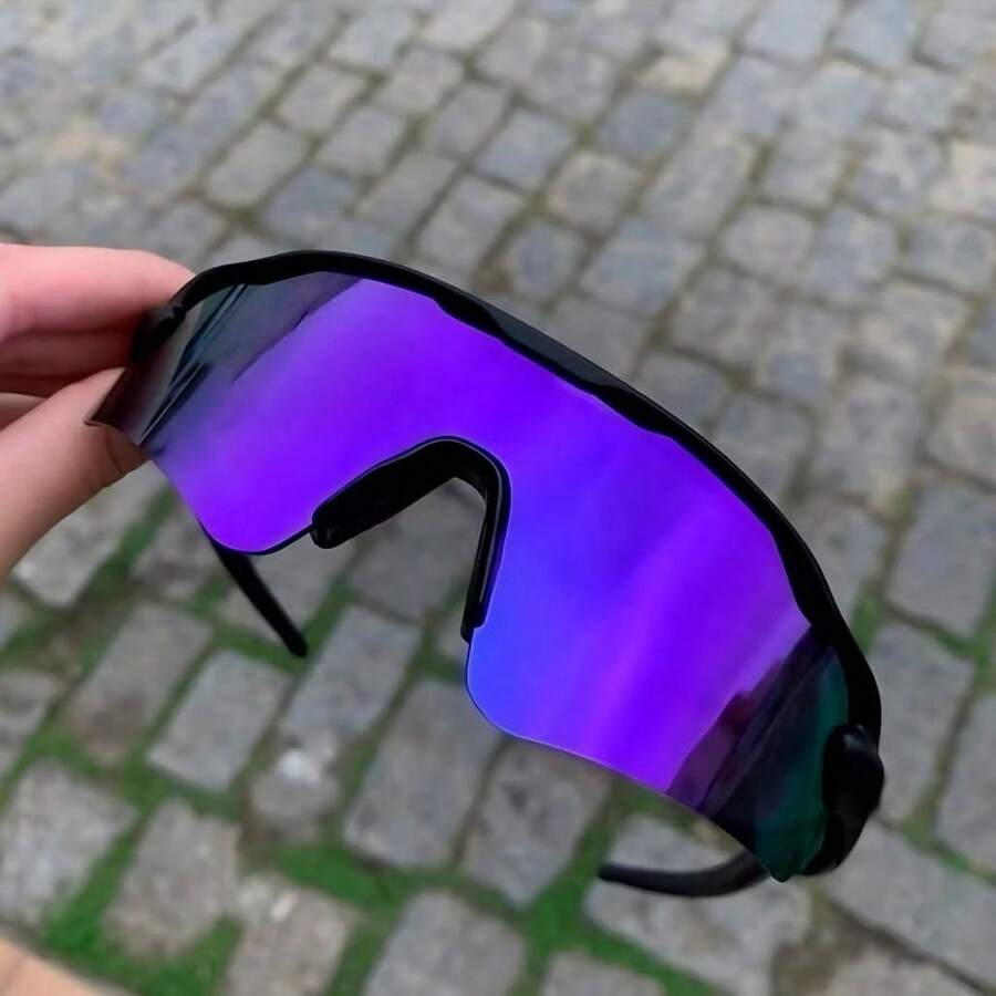 Unisex Sunglasses, Suitable For Use During Sports, With Polarized Lenses. - Black/Purple - View 1