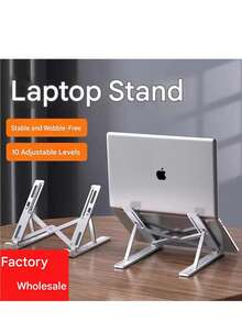 1pc Laptop Stand, Ergonomic Portable, Plastic Phone Holder, 10 Adjustable Angles, Suitable For 12-18 Inch Laptops, Ideal For Office, Study, Bedroom And Travel - A - View 3