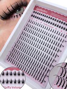 238pcs Spikes + Lower Eyelashes Cartoon Style False Eyelash Clusters, Anime Style Spiky False Eyelash Clusters, 6-18mm Long Cluster False Eyelashes Extension, D-Curl Fairy Individual Cluster False Eyelash Set, Natural Style False Eyelashes - D - View 2