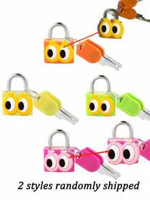 Eye Pattern Luggage Lock, Small Bag Padlock With Key, Copper Core Plastic Shell (Cherry Pattern Easy To Match), Compact And Sturdy, Suitable For Suitcases, Backpacks, Boxes, Laptop Bags, Graduation Season, Back To School Season Gifts - Multicolor - View 11