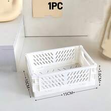 10pcs Foldable Plastic Storage Baskets, Colorful Stackable Desktop Organizer Crates For Stationery, Snacks, Kitchen, Bedroom, Office, Classroom & Home Storage - Multicolor - View 15