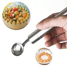 Double-Edged Fruit Ball Spoon Set, Excavator Style Carving & Cutting Tool, Stainless Steel Fruit Ball Kitchen Gadget - View 10