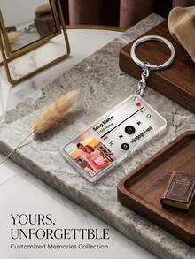 Customizable Acrylic Music Player Keychain, Engraved With Your Photo And Artist Name, Available In 1pc, 3pcs And 5pcs Sets. Perfect For Hanging On Keychains, Decorating Backpacks And Luggage. Also A Great Gift. - Multicolor (Music Player Version) - View 2
