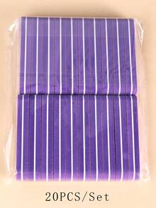 20 Piece Purple Nail File Set, Matte Cushioned Nail Art Sponge Tool, Portable Nail File For Hand And Foot Care Beginners, Easy To Operate Nail Tools - Multicolor - View 13