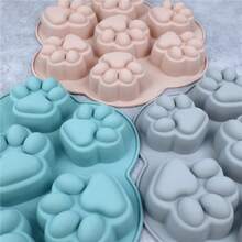 Molde de pata de impresión de silimolde de pata de gato de perro molde de pata de Animal para Candy Fondant Chocolate gelpudding jabón Ice Cube Tray perro gato trata - Color aleatorio - Ver 4